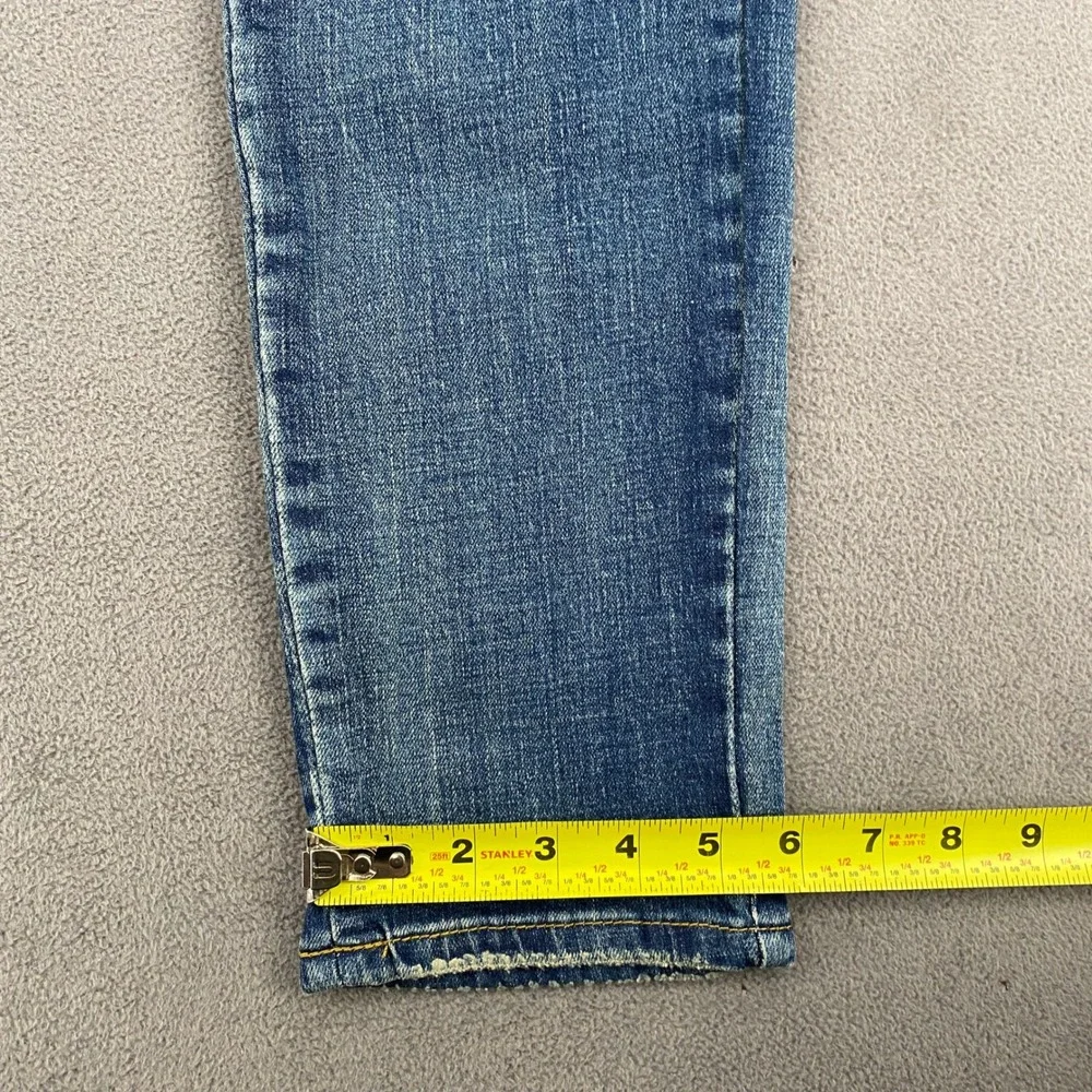 Amiri Men Blue Distressed Graphic Palm Tree Patch Denim Jeans 32